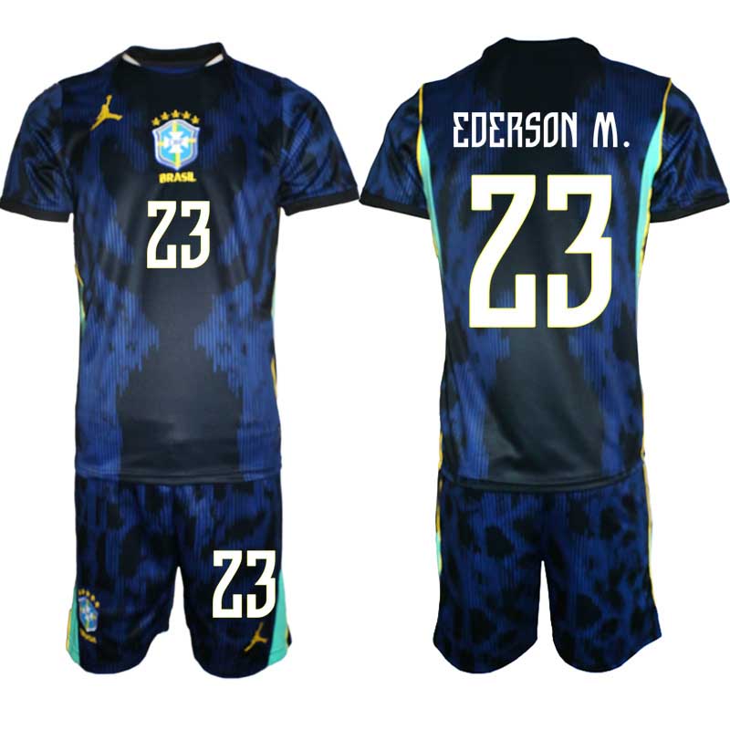 Brasilien Bortatröja VM 2026 Herr – Ederson Moraes #23 Fotbollsset Tröja & Shorts