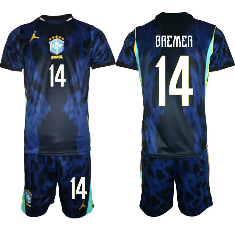 Brasilien Bortatröja VM 2026 Herr – Gleison Bremer #14 Fotbollsset Tröja & Shorts