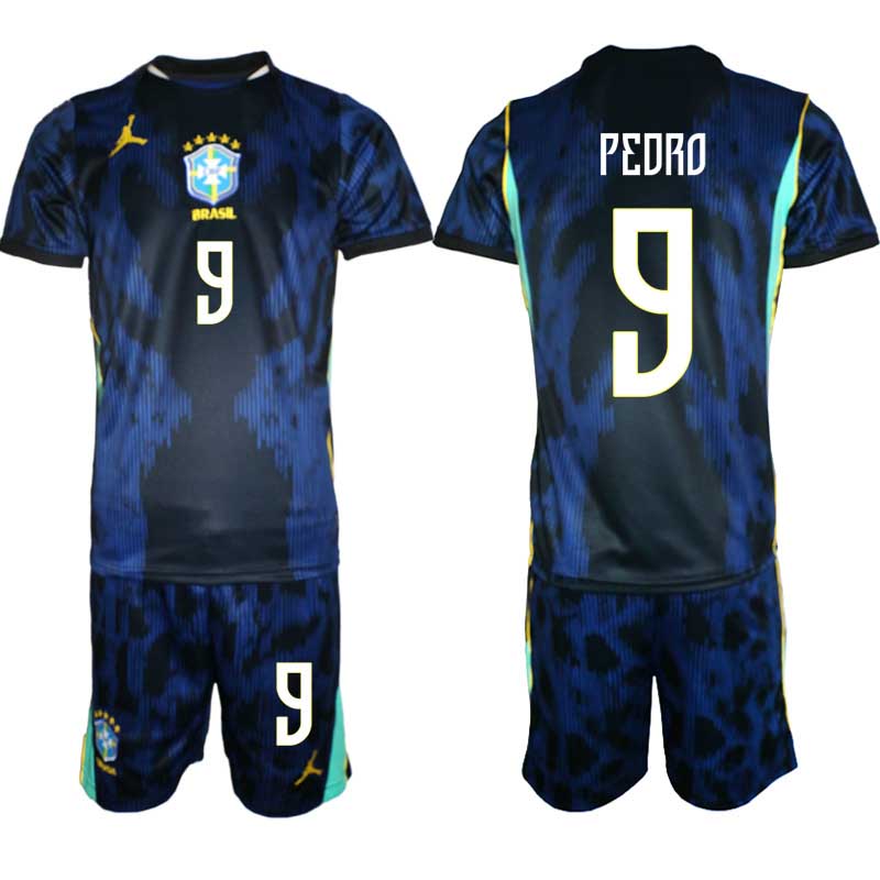 Brasilien Bortatröja VM 2026 Herr – Pedro #9 Fotbollsset Tröja & Shorts