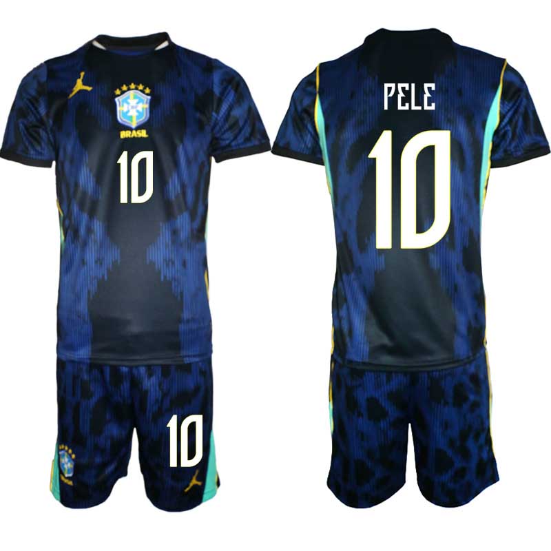 Brasilien Bortatröja VM 2026 Herr – Pelé #10 Fotbollsset Tröja & Shorts