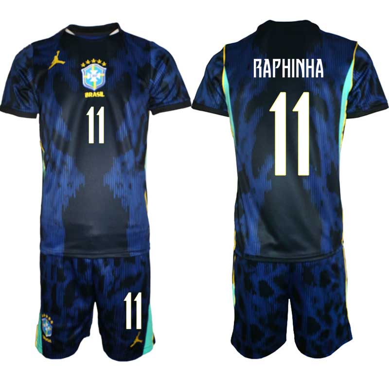 Brasilien Bortatröja VM 2026 Herr – Raphinha #11 Fotbollsset Tröja & Shorts