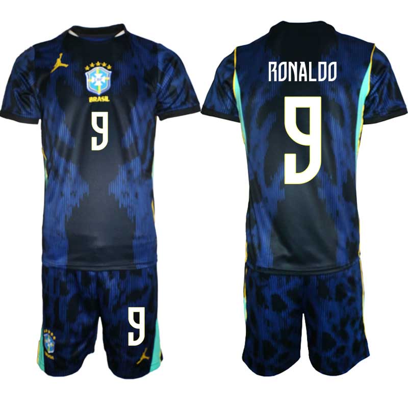 Brasilien Bortatröja VM 2026 Herr – Ronaldo #9 Fotbollsset Tröja & Shorts