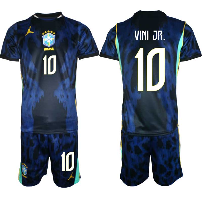 Brasilien Bortatröja VM 2026 Herr – Vinícius Júnior #10 Fotbollsset Tröja & Shorts