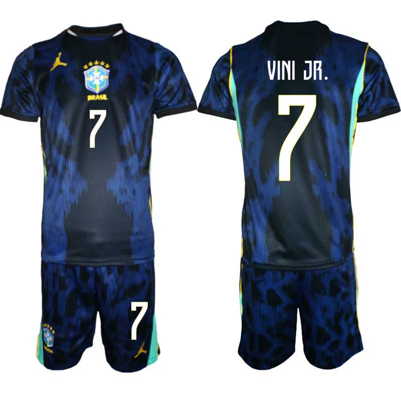Brasilien Bortatröja VM 2026 Herr – Vinícius Júnior #7 Fotbollsset Tröja & Shorts