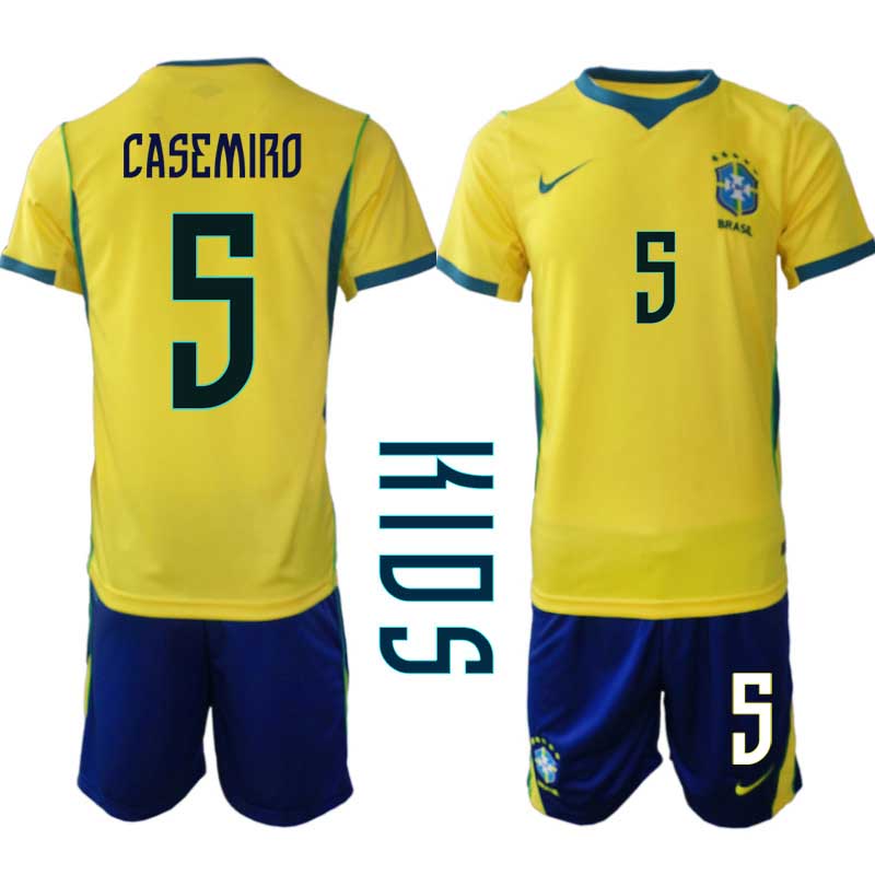 Brasilien Hemma VM 2026 Barn – Casemiro #5 matchtröja