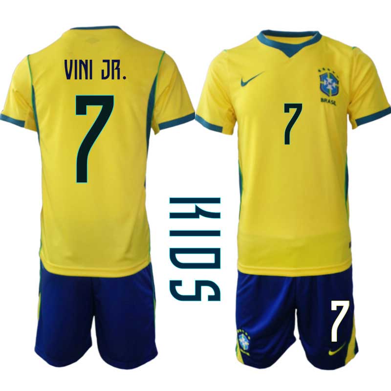 Brasilien Hemma VM 2026 Barn – Vinícius Júnior #7 matchtröja