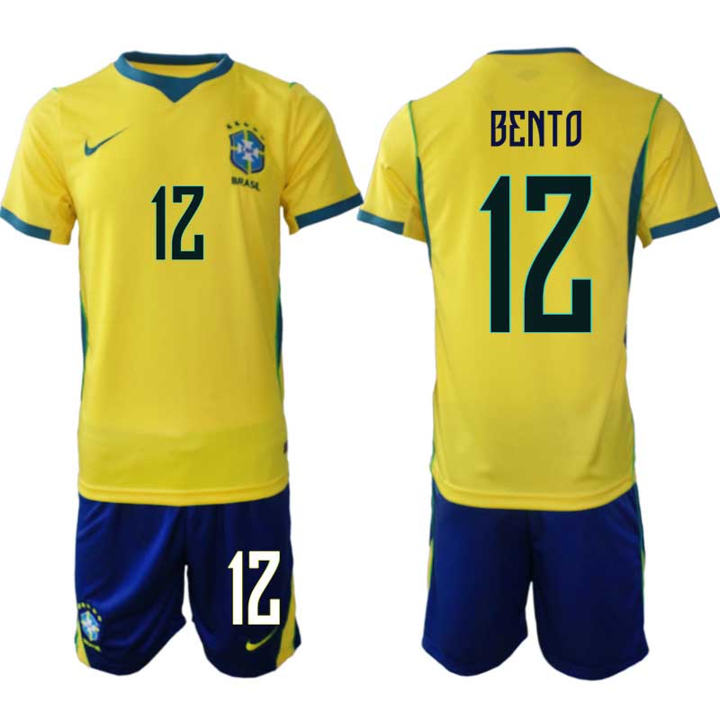 Brasilien Hemma VM 2026 Herr – Bento #12 Fotbollsset Tröja & Shorts