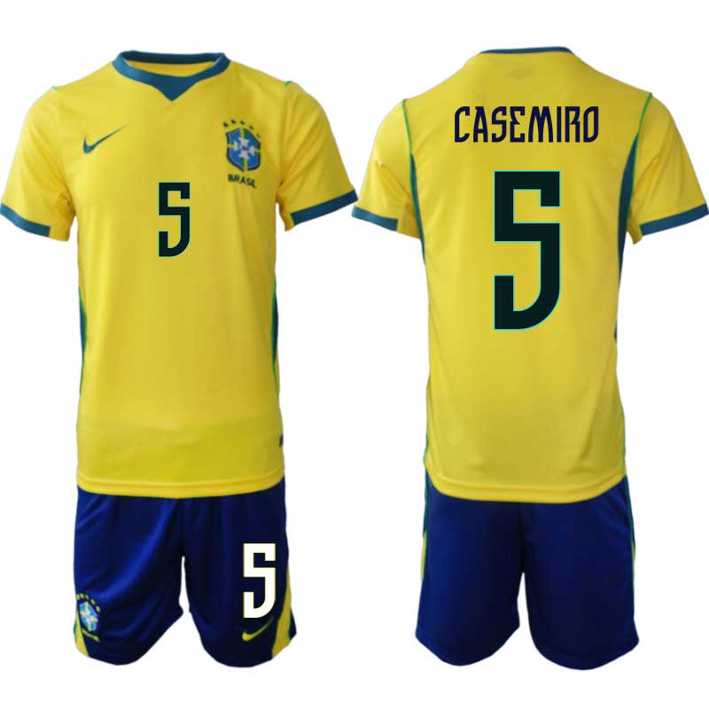 Brasilien Hemma VM 2026 Herr – Casemiro #5 Fotbollsset Tröja & Shorts