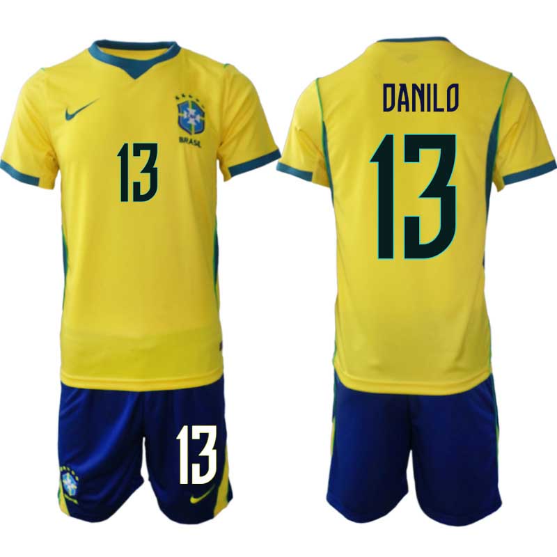 Brasilien Hemma VM 2026 Herr – Danilo #13 Fotbollsset Tröja & Shorts