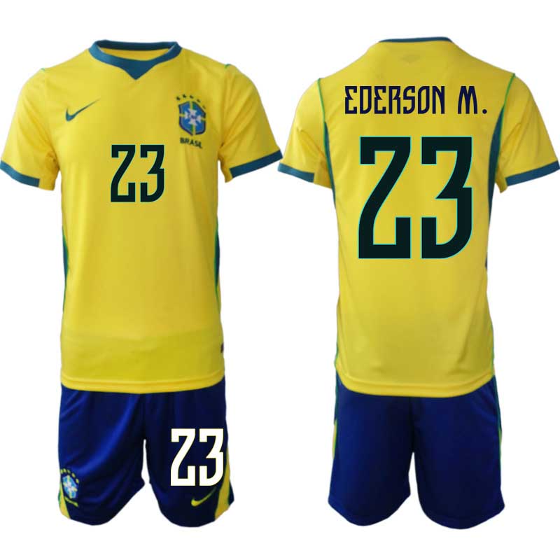 Brasilien Hemma VM 2026 Herr – Ederson Moraes #23 Fotbollsset Tröja & Shorts