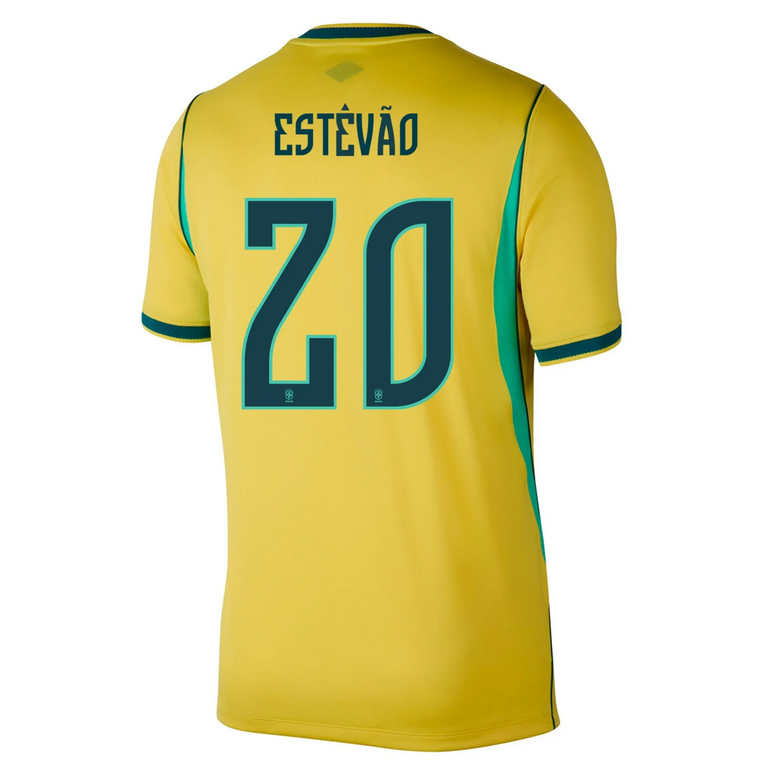 Brasilien Hemma VM 2026 Herr – Estêvão Willian #20 matchtröja