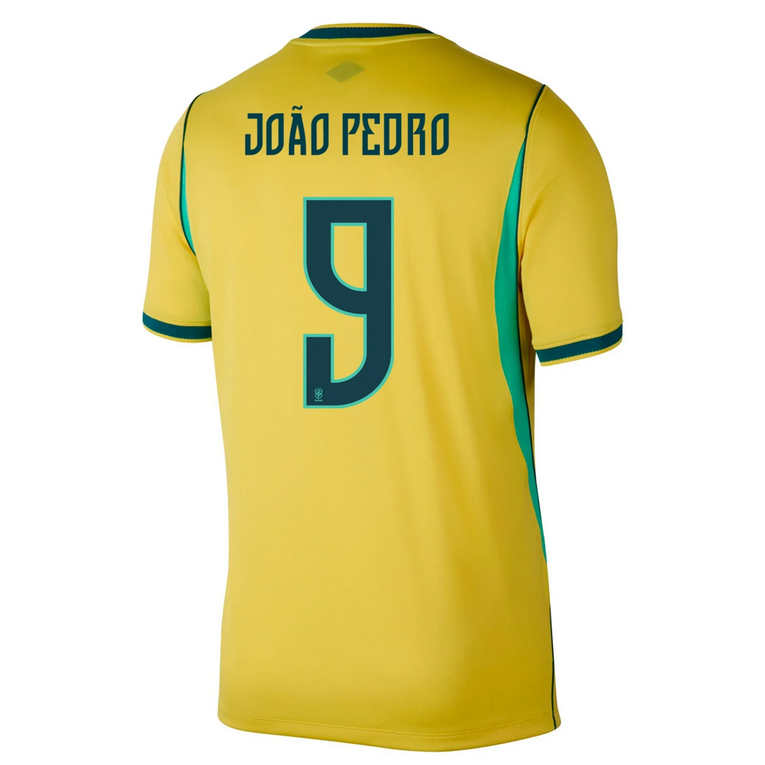 Brasilien Hemma VM 2026 Herr – João Pedro #9 matchtröja