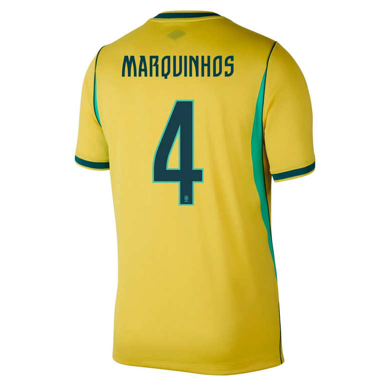Brasilien Hemma VM 2026 Herr – Marquinhos #4 matchtröja