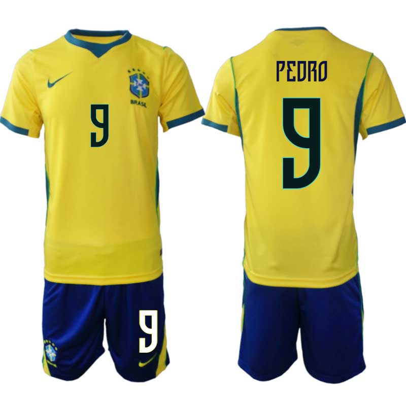Brasilien Hemma VM 2026 Herr – Pedro #9 Fotbollsset Tröja & Shorts
