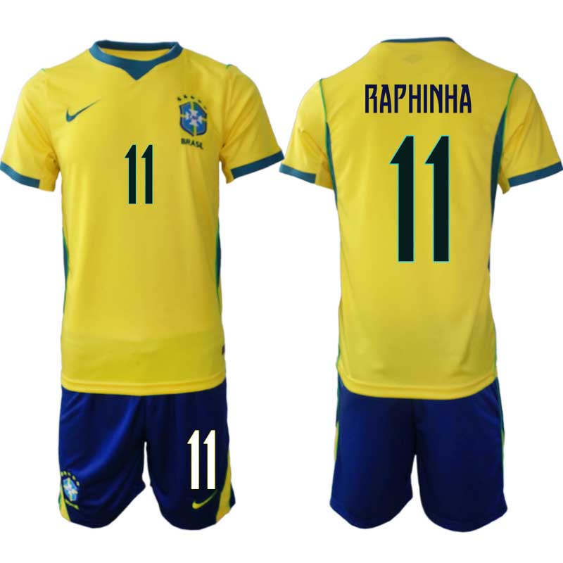 Brasilien Hemma VM 2026 Herr – Raphinha #11 Fotbollsset Tröja & Shorts