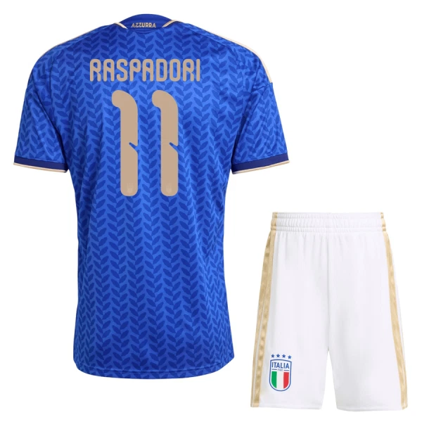 Italien Hemma VM 2026 Barn – Giacomo Raspadori #11 Blå matchtröja