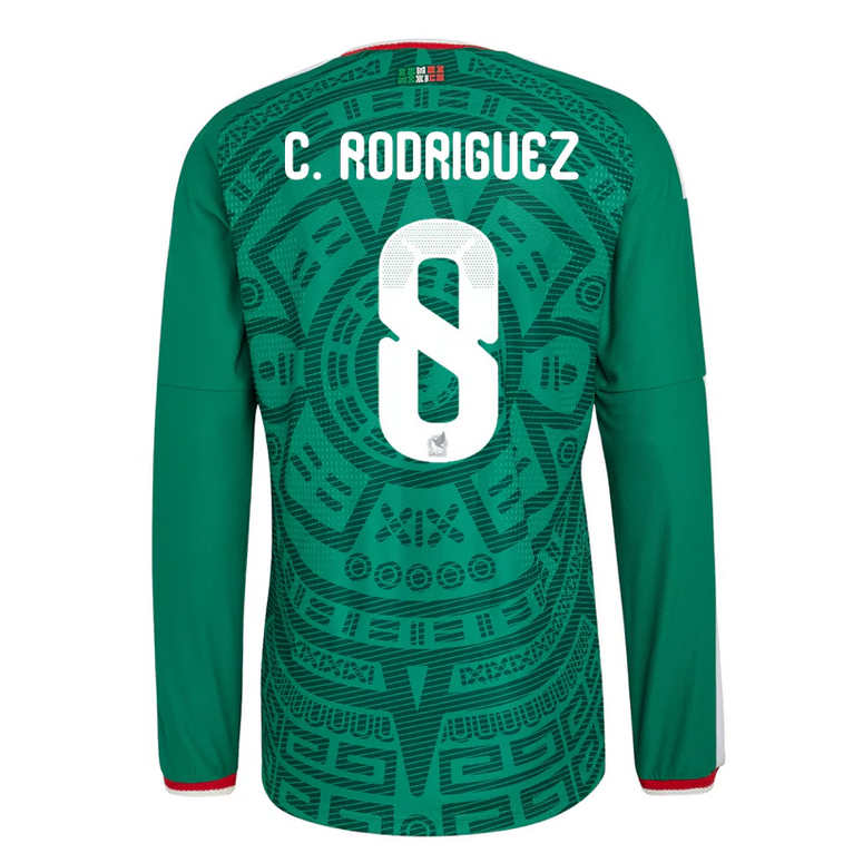 Mexiko Hemma VM 2026 Carlos Rodríguez #8 Herr Långärmad matchtröja