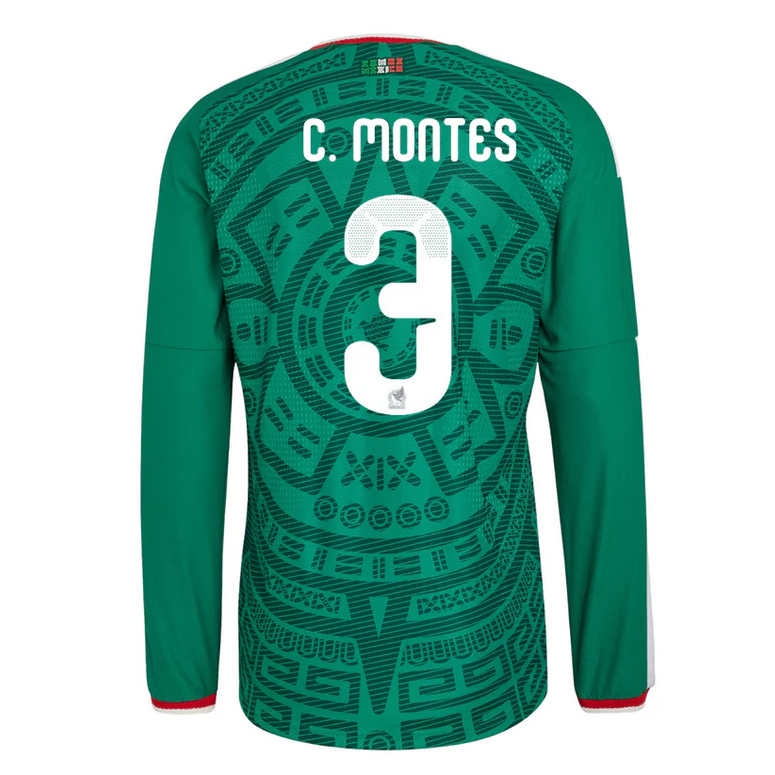 Mexiko Hemma VM 2026 César Montes #3 Herr Långärmad matchtröja