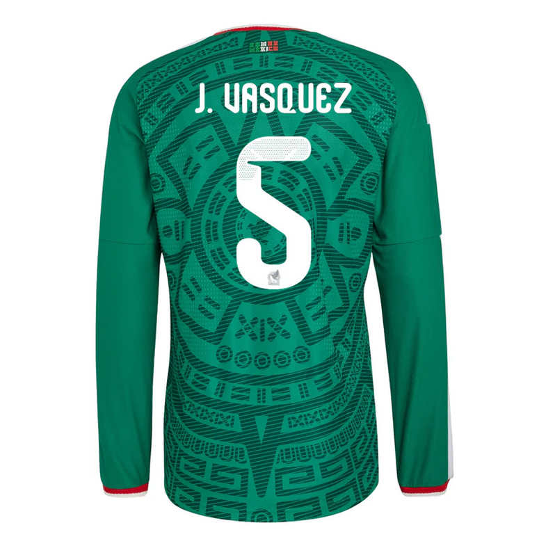 Mexiko Hemma VM 2026 Johan Vásquez #5 Herr Långärmad matchtröja