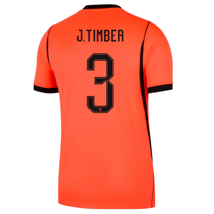 Nederländerna Hemma VM 2026 Herr – Jurrien Timber #3 matchtröja