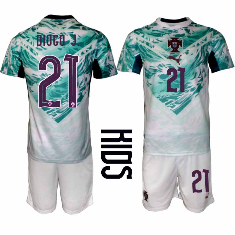 Portugal Bortatröja VM 2026 Barn – Diogo Jota #21 Fotbollsset