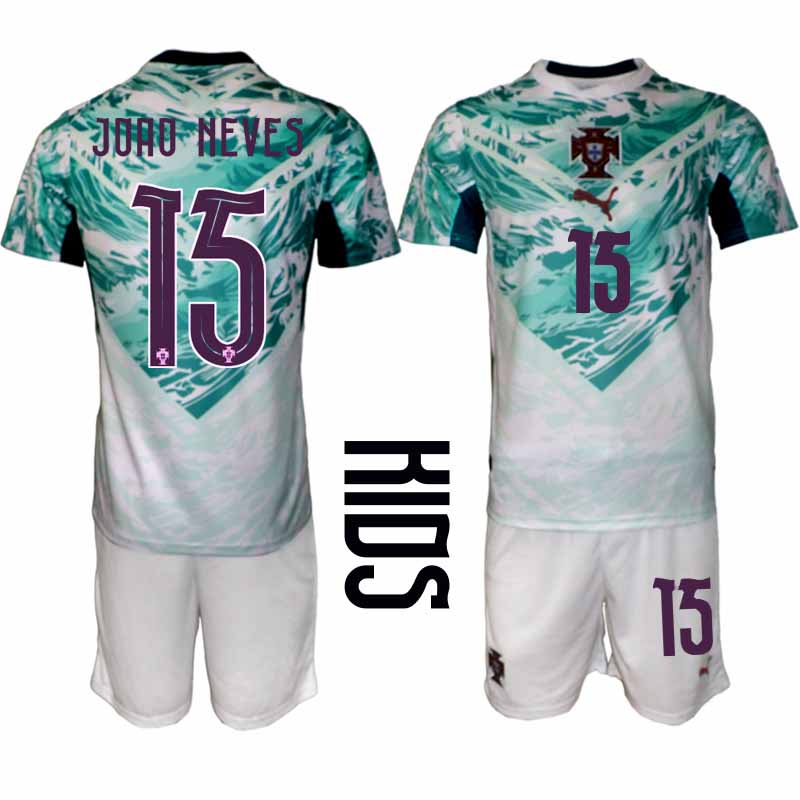 Portugal Bortatröja VM 2026 Barn – João Neves #15 Fotbollsset