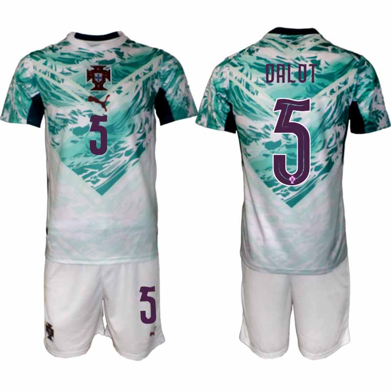 Portugal Bortatröja VM 2026 Herr – Diogo Dalot #5 Fotbollsset