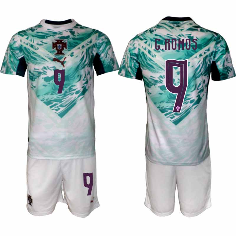 Portugal Bortatröja VM 2026 Herr – Gonçalo Ramos #9 Fotbollsset