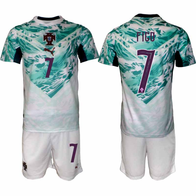 Portugal Bortatröja VM 2026 Herr – Luís Figo #7 Fotbollsset