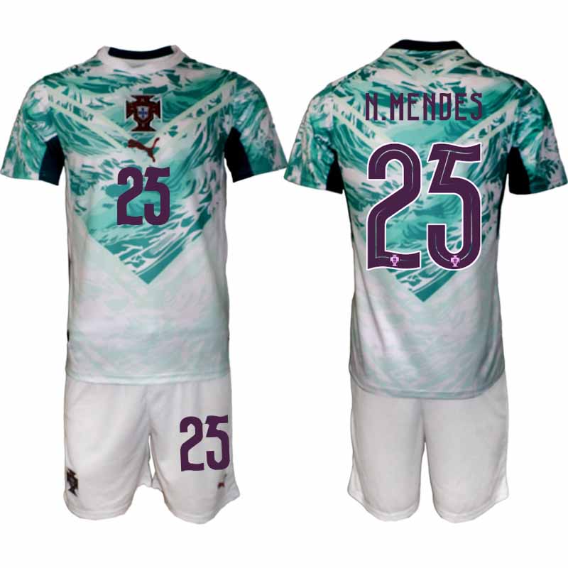 Portugal Bortatröja VM 2026 Herr – Nuno Mendes #25 Fotbollsset