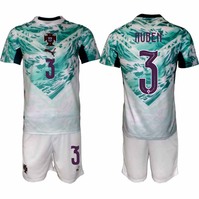 Portugal Bortatröja VM 2026 Herr – Rúben Dias #3 Fotbollsset