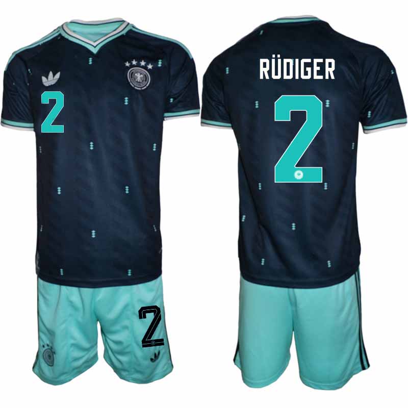 Tyskland Bortatröja VM 2026 Herr – Antonio Rüdiger #2 Fotbollsset