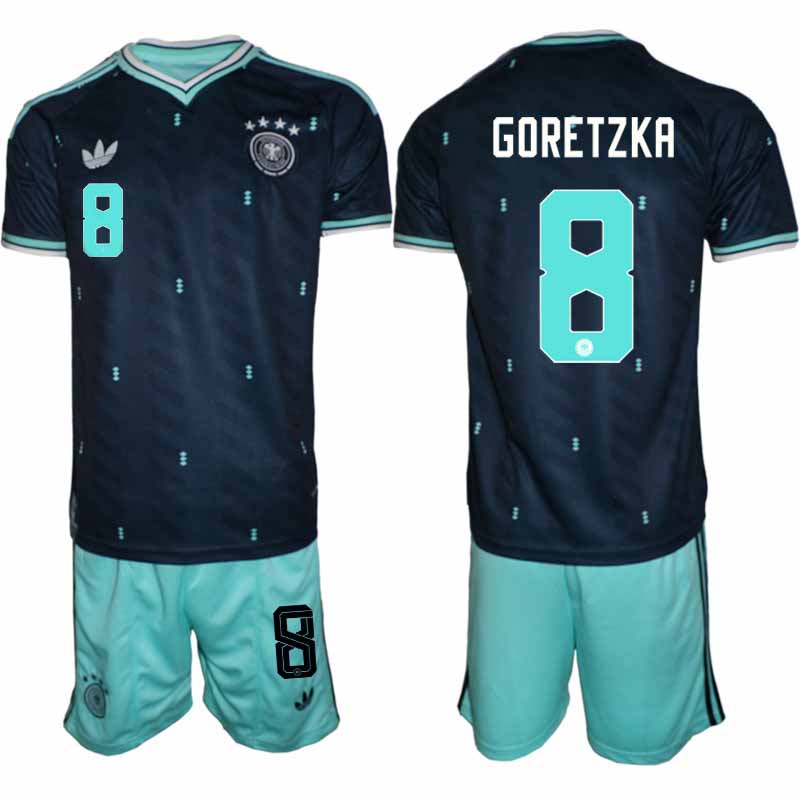 Tyskland Bortatröja VM 2026 Herr – Leon Goretzka #8 Fotbollsset