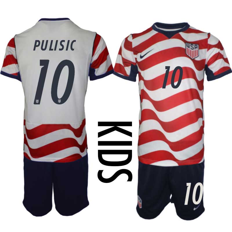 USA Landslagströja VM 2026 Hemma Barn Fotbollsställ Christian Pulisic #10