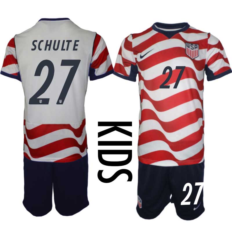 USA Landslagströja VM 2026 Hemma Barn Fotbollsställ Patrick Schulte #27