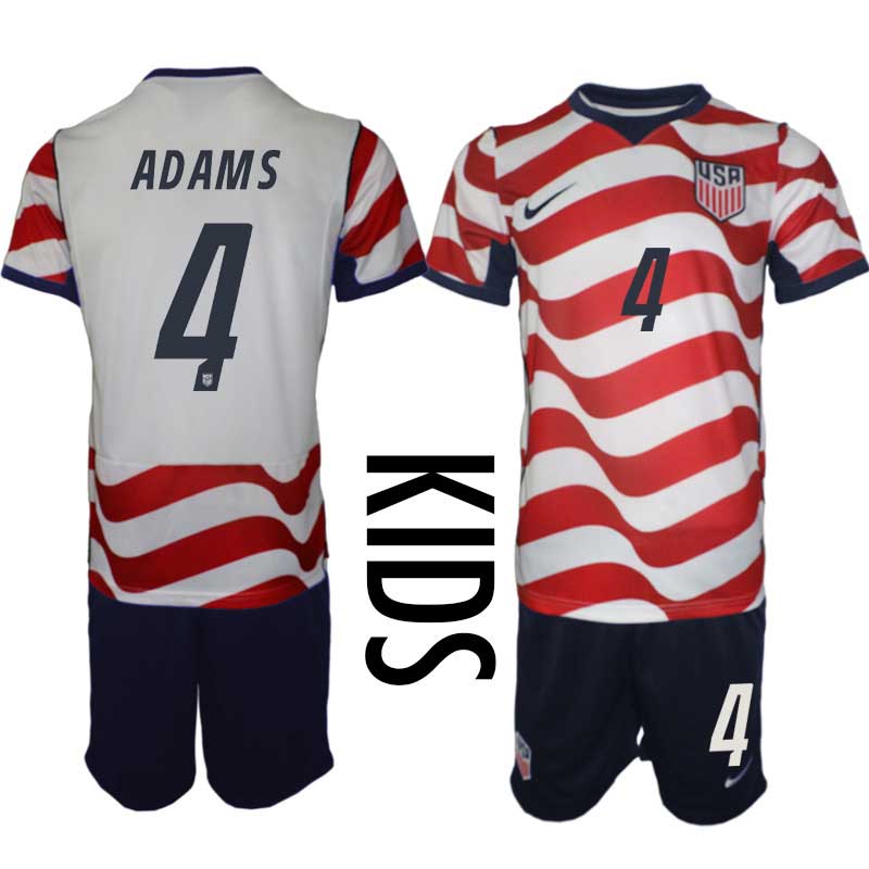 USA Landslagströja VM 2026 Hemma Barn Fotbollsställ Tyler Adams #4