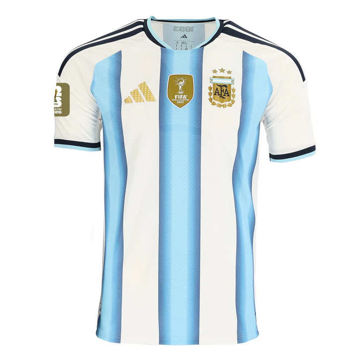 Argentina Hemma VM 2026 Herr – Vit/Ljusblå Fotbollströjor (Med VM 2026-märke)