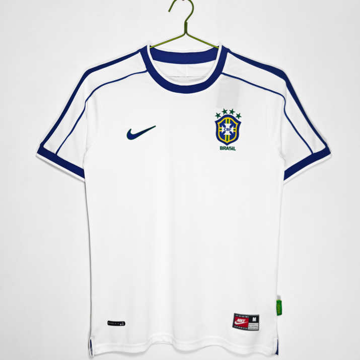 Brasilien Tredjetröja 1998 Retro Fotbollströja Herr