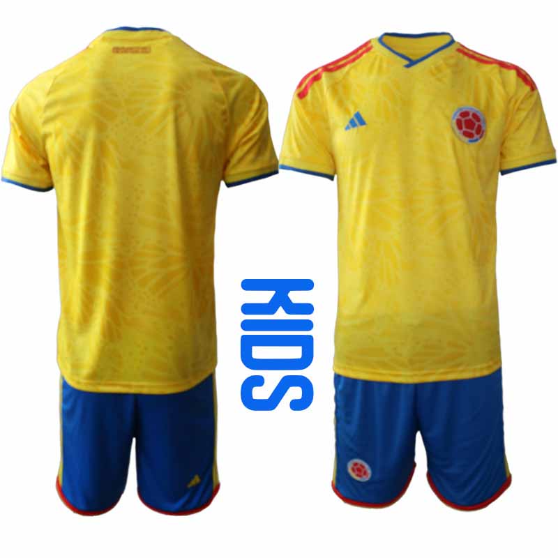 Colombia VM 2026 Hemma Barn Fotbollströjor Kortärmad + Shorts