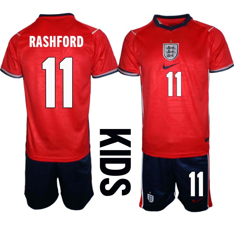 England tröja VM 2026 Borta Marcus Rashford 11 Barn Fotbollsset