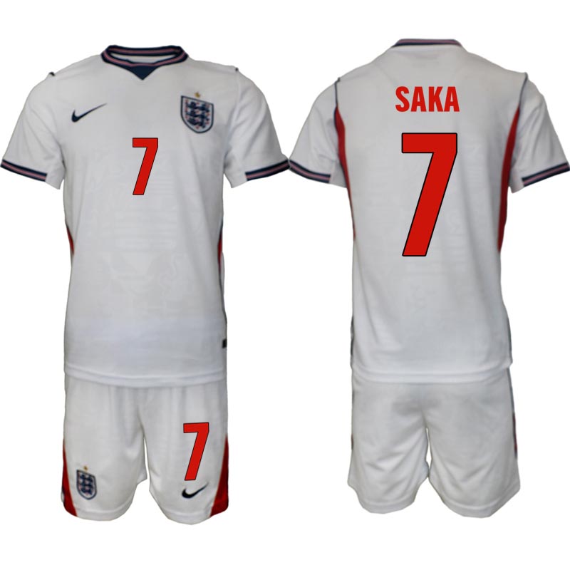 England tröja VM 2026 Hemma Bukayo Saka 7 Herr Fotbollsställ
