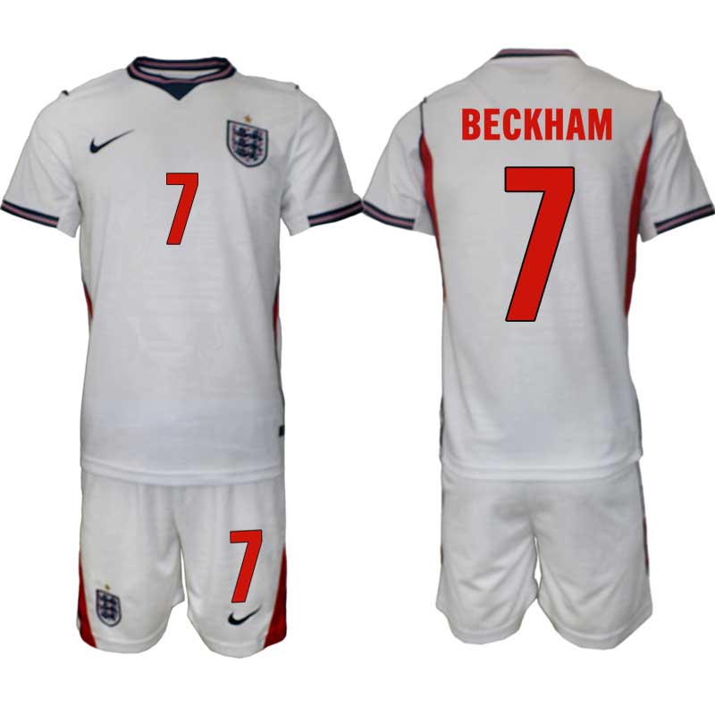 England tröja VM 2026 Hemma David Beckham 7 Herr Fotbollsställ
