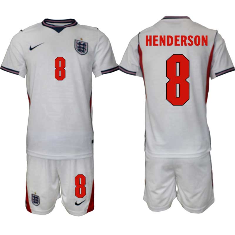 England tröja VM 2026 Hemma Jordan Henderson 8 Herr Fotbollsställ
