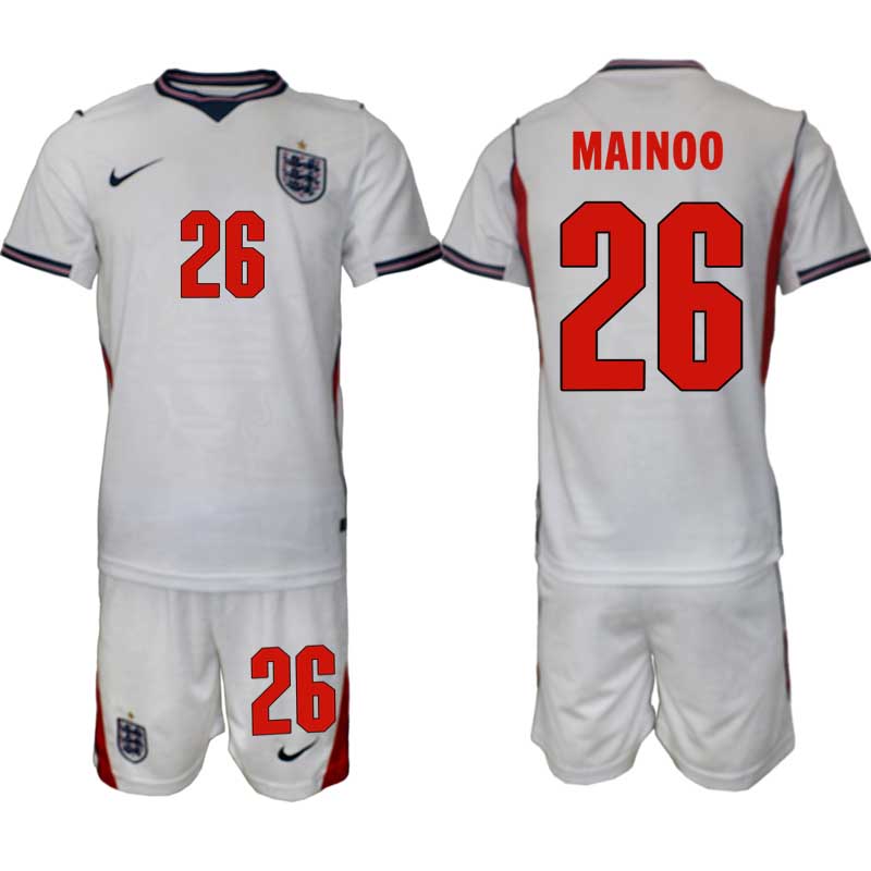 England tröja VM 2026 Hemma Kobbie Mainoo 26 Herr Fotbollsställ