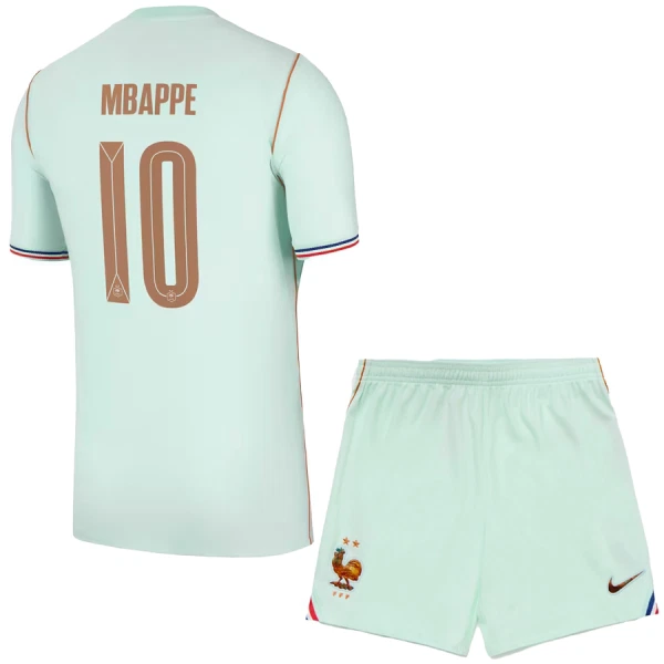 Frankrike Bortaställ VM 2026 Barn – Kylian Mbappé #10 Fotbollströjor