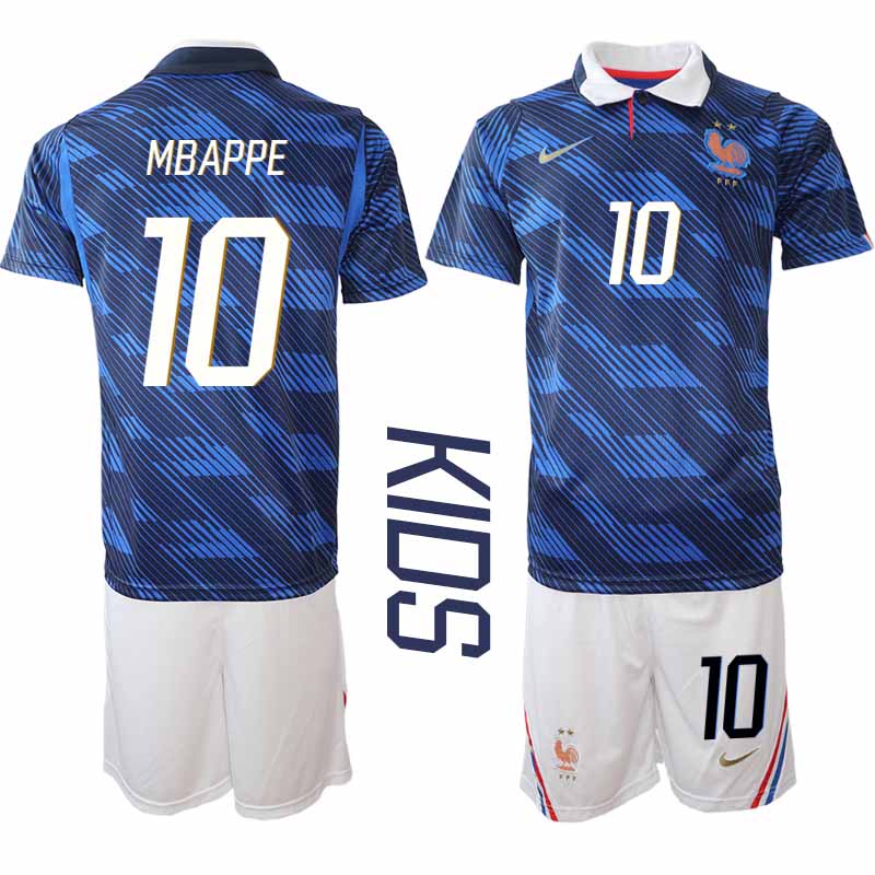 Frankrike Hemma VM 2026 Barn Kylian Mbappé 10 Tröja och Shorts