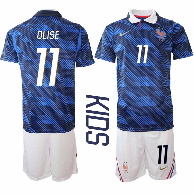 Frankrike Hemma VM 2026 Barn Michael Olise 11 Tröja och Shorts