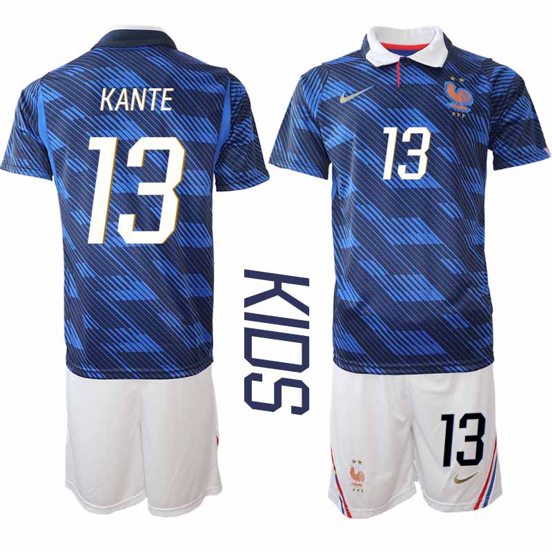 Frankrike Hemma VM 2026 Barn N’Golo Kanté 13 Tröja och Shorts