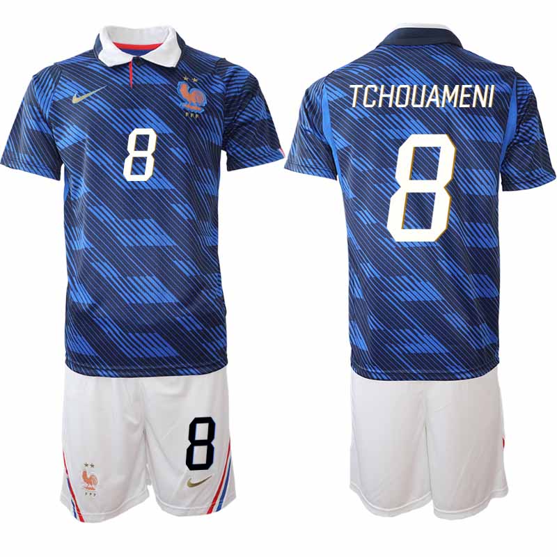 Frankrike Hemma VM 2026 Herr Aurélien Tchouaméni 8 Tröja och Shorts