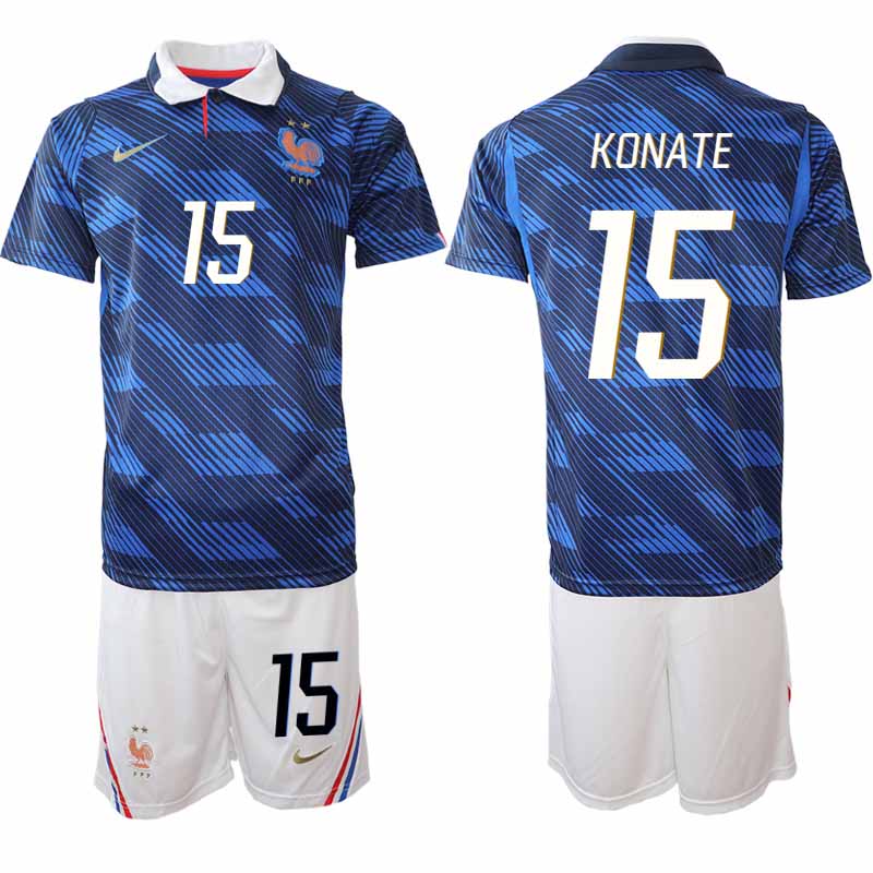 Frankrike Hemma VM 2026 Herr Ibrahima Konaté 15 Tröja och Shorts